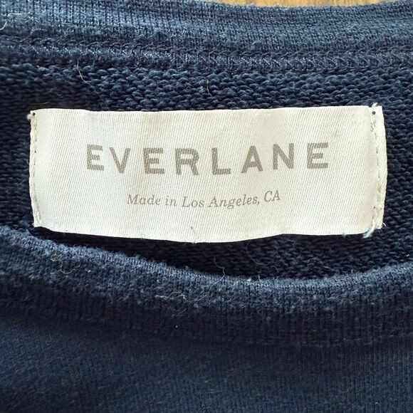 Everlane The Lightweight French Terry Crewneck Sweatshirt Navy Small - Picture 4 of 4